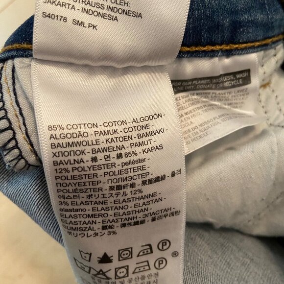 Levis Womens 710 Super Skinny Jeans mid rise Size 25 Blue Denim Stretch - Picture 7 of 13